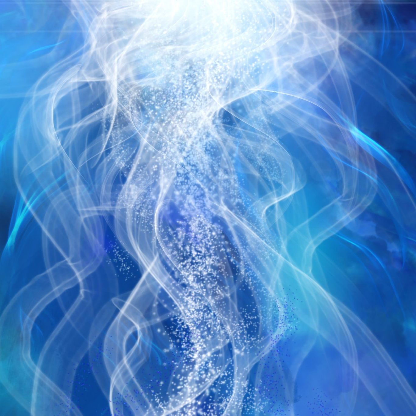 El ojo divino de Susana Mazzarino Acento en el centro brillante, rodeado de tonos azul y rosa, creando un efecto radial, formando un ojo divino